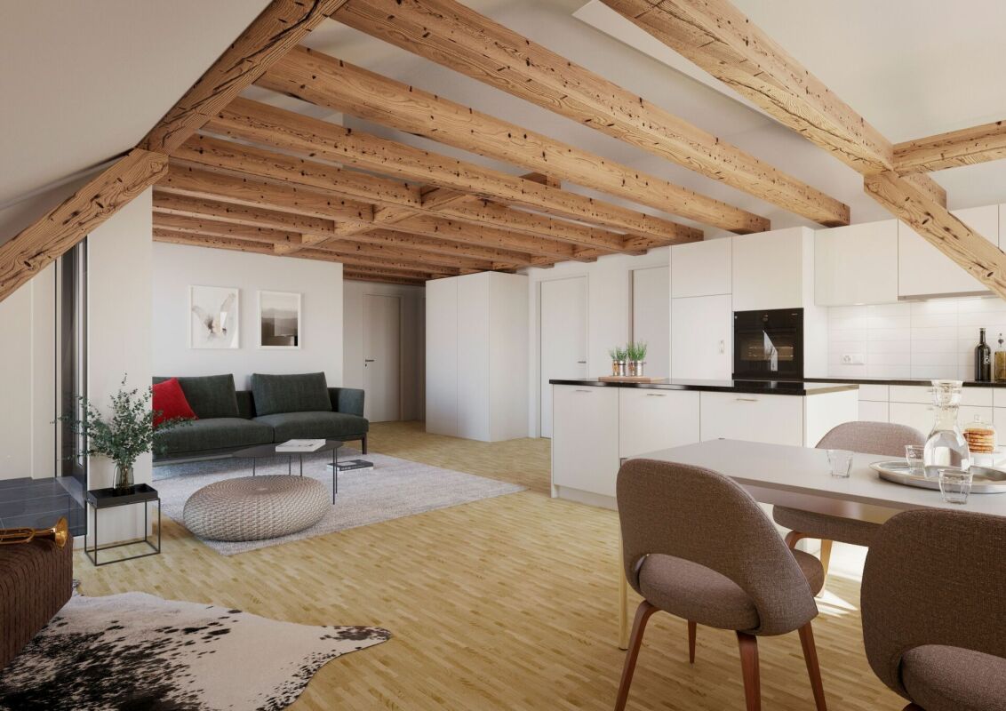 Moderne Dachwohnung mit Loggia an zentraler Lage – Rapperswil SG