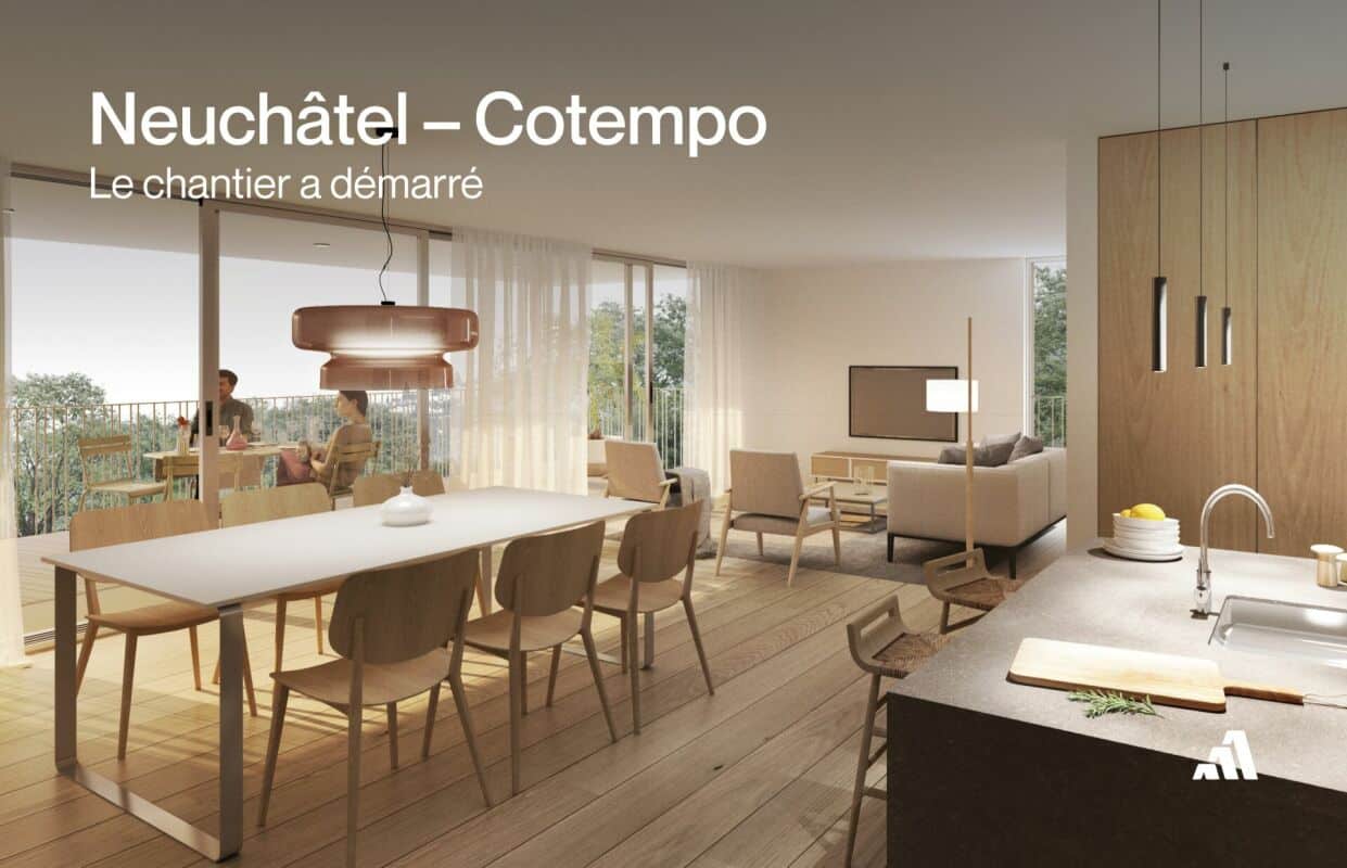Résidence Cotempo : Appartement de 5.5 pièces au 2e – Lot B – Neuchâtel