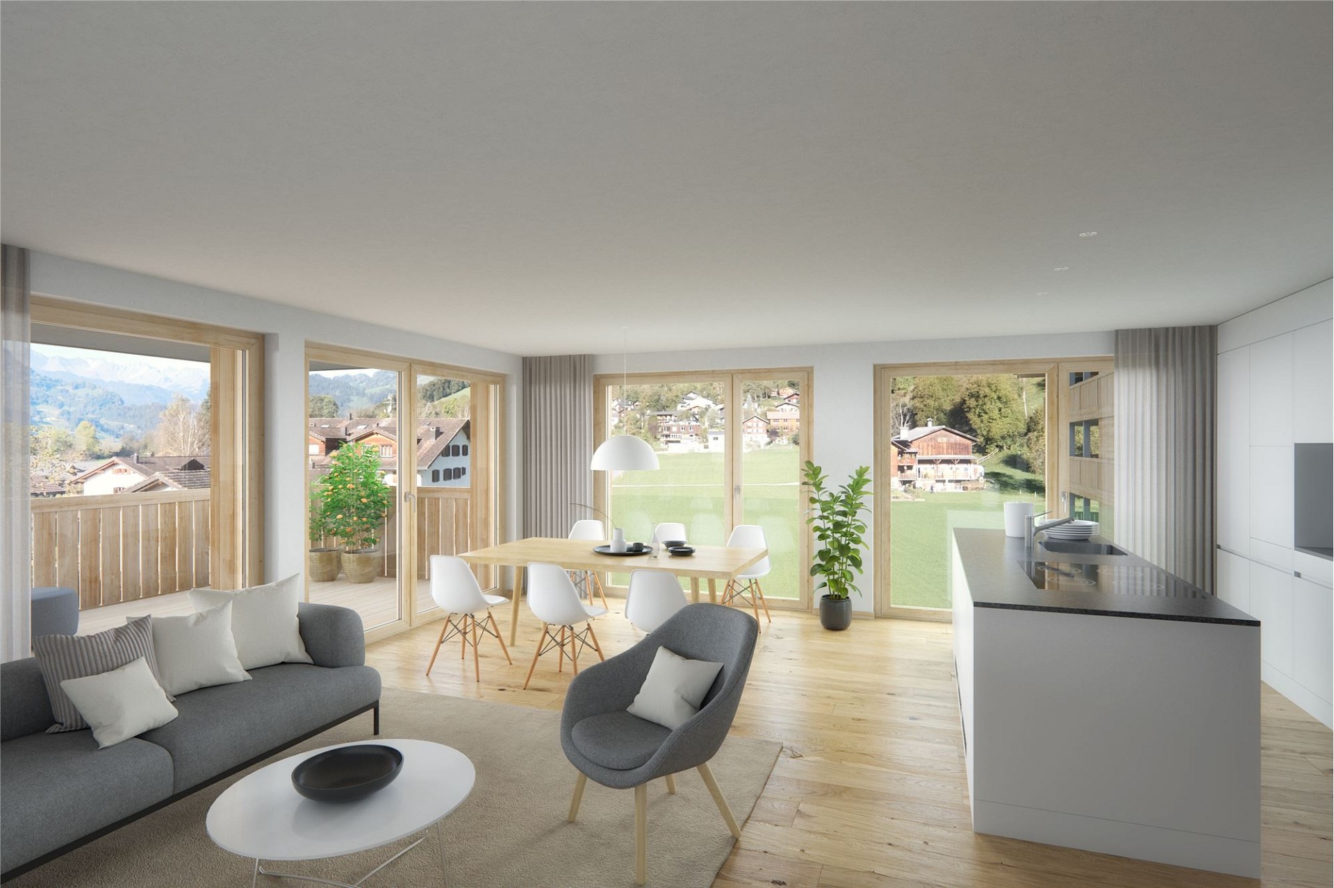 Energieeffizient wohnen Garglas.ch: 31⁄2-Zimmer-Wohnung D6 mit Anteil an Solarkraft – Schiers
